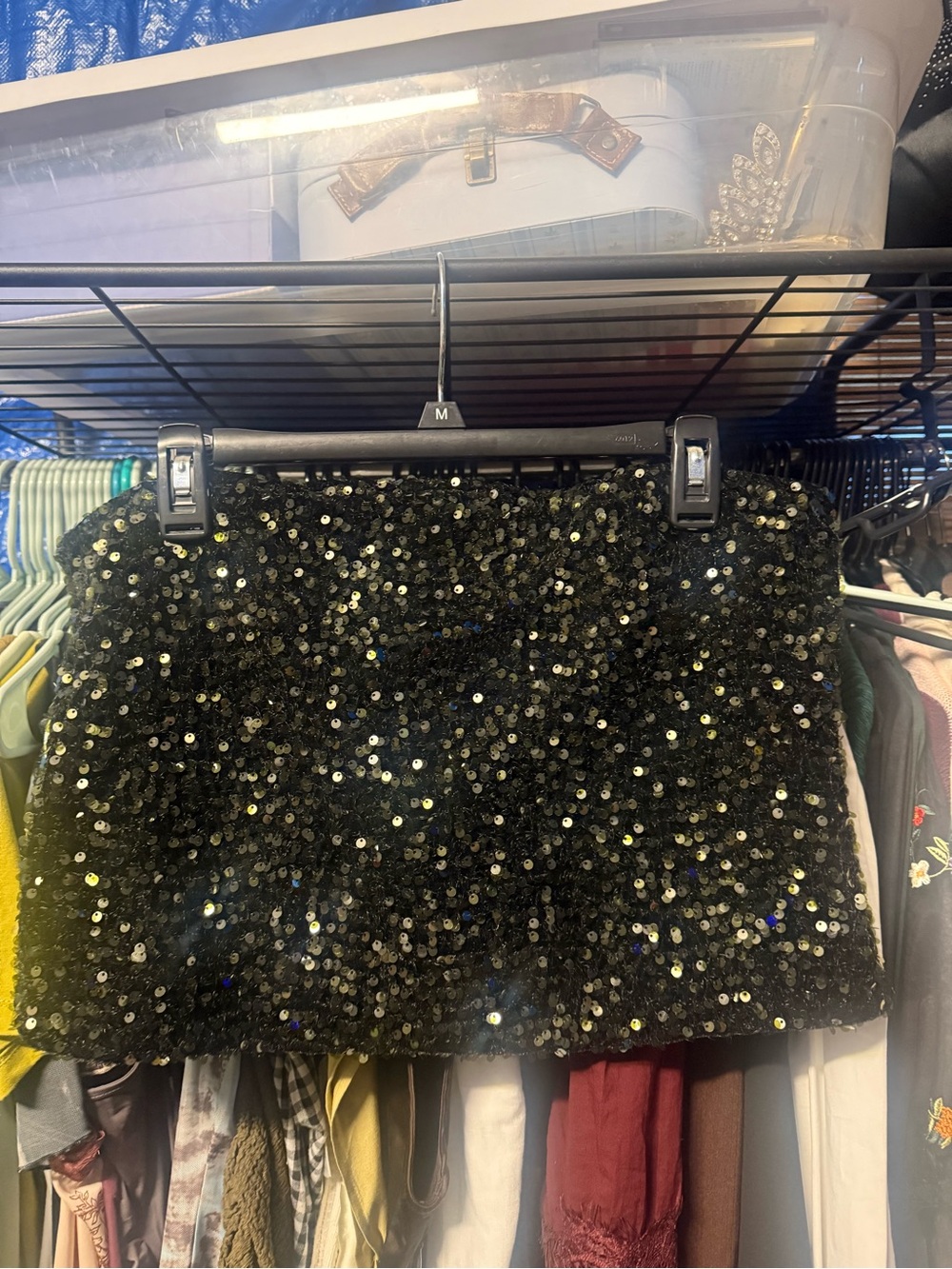 Black and green Sequin tube top